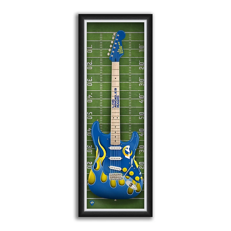 Los Angeles Rams 14" x 37" Framed Electric Guitar Print
