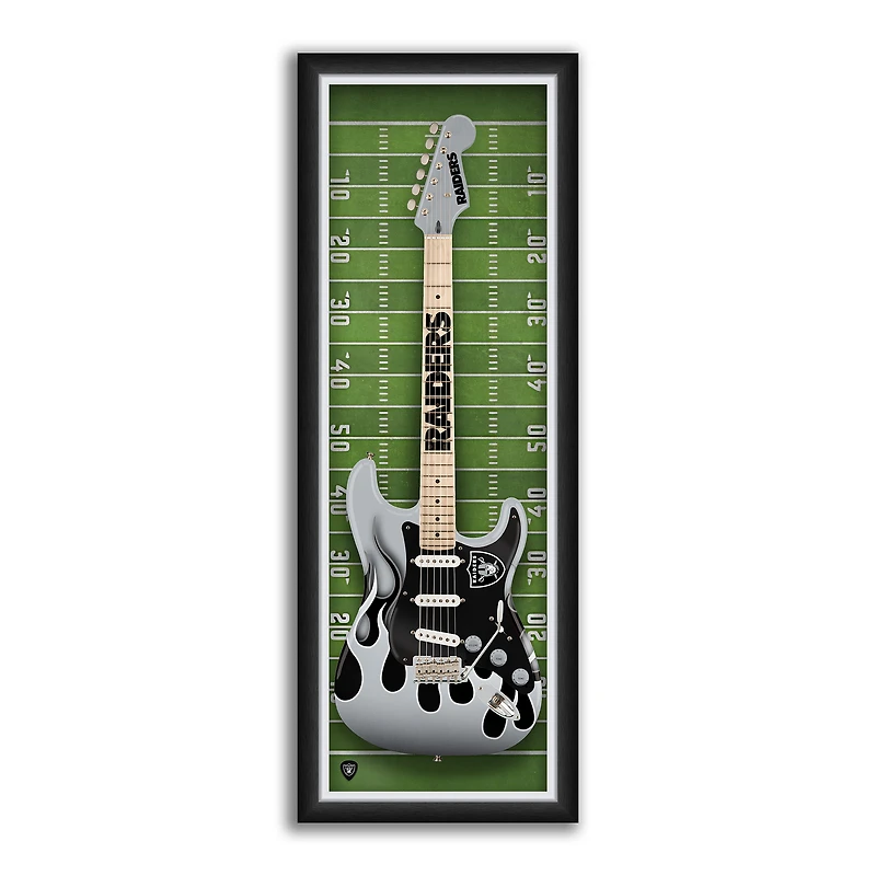 Las Vegas Raiders 14" x 37" Framed Electric Guitar Print