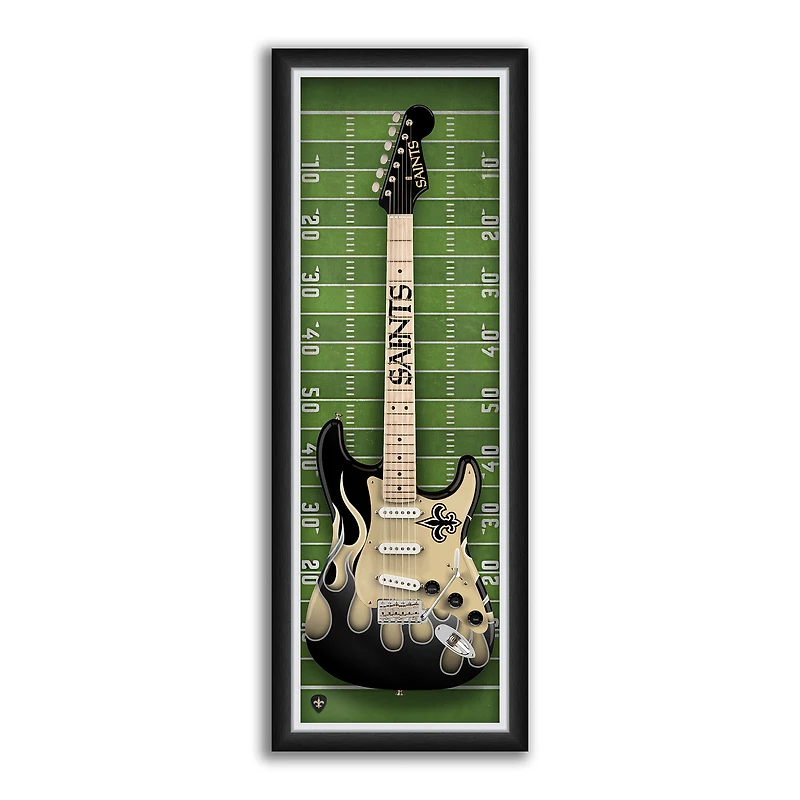 New Orleans Saints 14" x 37" Framed Electric Guitar Print