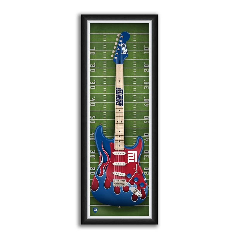 New York Giants 14" x 37" Framed Electric Guitar Print
