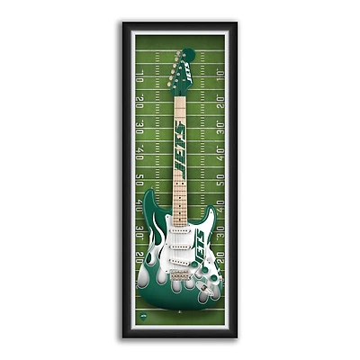 New York Jets 14" x 37" Framed Electric Guitar Print