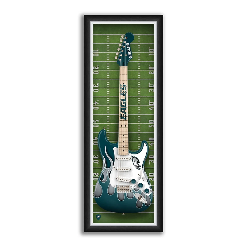 Philadelphia Eagles 14" x 37" Framed Electric Guitar Print