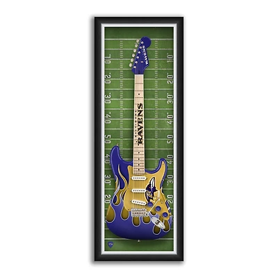 Baltimore Ravens 14" x 37" Framed Electric Guitar Print