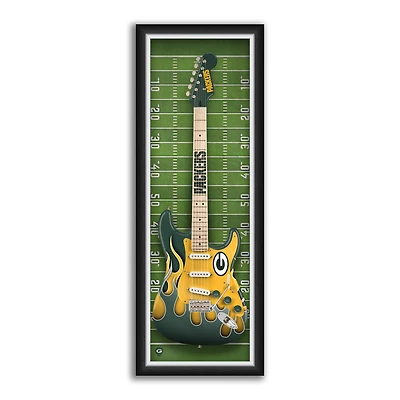 Green Bay Packers 14" x 37" Framed Electric Guitar Print