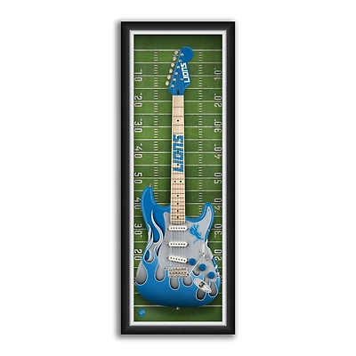 Detroit Lions 14" x 37" Framed Electric Guitar Print