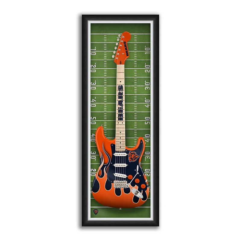 Chicago Bears 14" x 37" Framed Electric Guitar Print