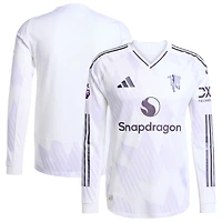 Men's adidas White Manchester United 2025/26 Away Authentic Long Sleeve Jersey