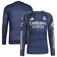 Men's adidas Blue Real Madrid 2025/26 Away Authentic Long Sleeve Jersey