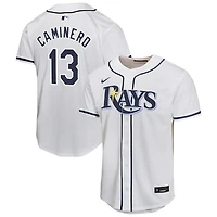 Youth Nike Junior Caminero White Tampa Bay Rays Home Player Game Jersey
