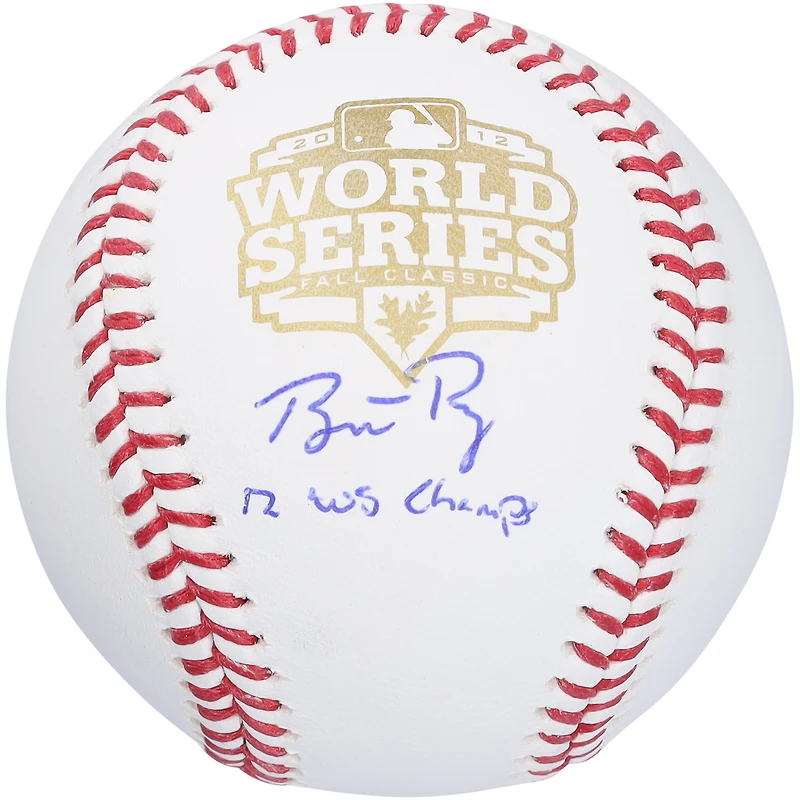 Buster Posey San Francisco Giants Autographed 2012 MLB World Series Logo Baseball with "12 WS Champs" Inscription