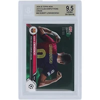 Robert Lewandowski Barcelona 2024-25 Topps Now Green Scores 100th UEFA Champions League Goal 26.11.24 #49 #/99 BGS Authenticated 9.5 Card