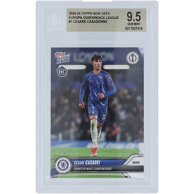 Cesare Casadei Chelsea 2024-25 Topps Now European Debut 03.10.24 #1 BGS Authenticated 9.5 Rookie Card