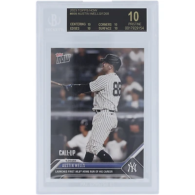 Austin Wells New York Yankees 2023 Topps Now Launches First MLB Home Run of Career 09.20.23 Black Label #899 BGS Authenticated 10 Card - 10,10,10,10 Subgrades