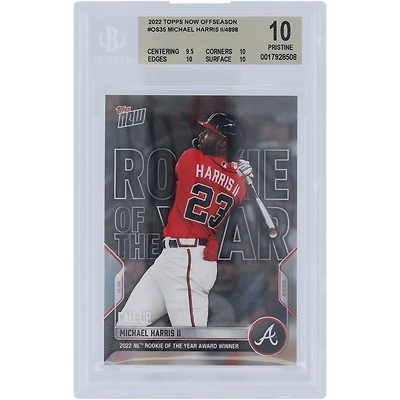 Michael Harris Atlanta Braves 2022 Topps Now 2022 NL Rookie of The Year Award Winner 11.14.2022 #OS-35 BGS Authenticated 10 Card - 9.5,10,10,10 Subgrades