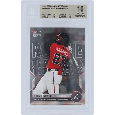 Michael Harris Atlanta Braves 2022 Topps Now 2022 NL Rookie of The Year Award Winner 11.14.2022 #OS-35 BGS Authenticated 10 Card - 10,10,10,9.5 Subgrades
