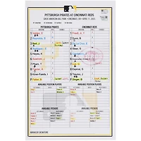 Pittsburgh Pirates Game-Used Lineup Card vs. Cincinnati Reds on April 11, 2025