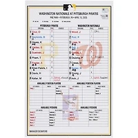 Pittsburgh Pirates Game-Used Lineup Card vs. Washington Nationals on April 15, 2025