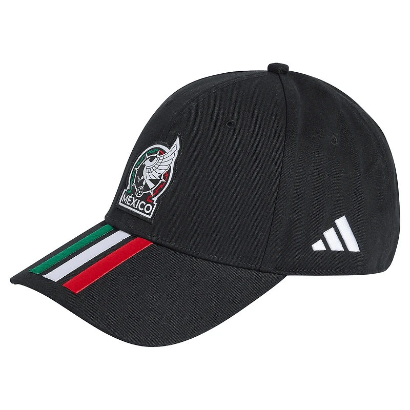 Unisex adidas Black Mexico National Team 3 Stripes Baseball Adjustable Hat