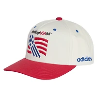 Unisex adidas  White/Red USMNT  1994 World Cup Graphic Adjustable Hat