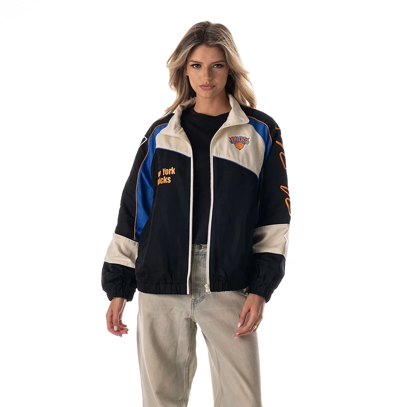 Unisex The Wild Collective Cream New York Knicks Oversized Raglan Full-Zip Track Jacket