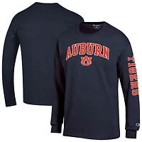 Men's Champion  Navy Auburn Tigers Arch Over Logo 2-Hit Long Sleeve T-Shirt