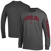 Men's Champion  Charcoal South Carolina Gamecocks Arch Over Logo 2-Hit Long Sleeve T-Shirt