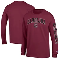 Men's Champion  Garnet South Carolina Gamecocks Arch Over Logo 2-Hit Long Sleeve T-Shirt
