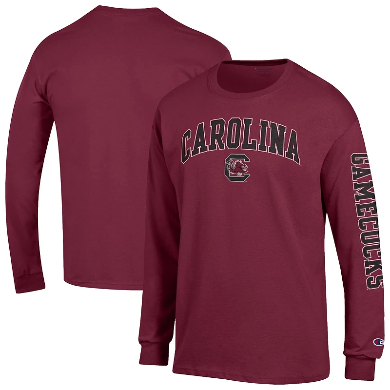 Men's Champion  Garnet South Carolina Gamecocks Arch Over Logo 2-Hit Long Sleeve T-Shirt