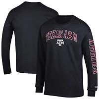 Men's Champion  Black Texas A&M Aggies Arch Over Logo 2-Hit Long Sleeve T-Shirt
