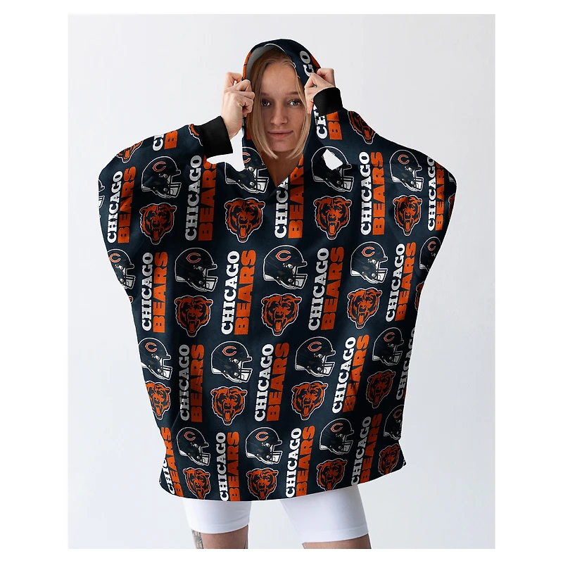 Pegasus Chicago Bears 54" x 72" Homefield Repeat Logo Wearable Hoodie Blanket