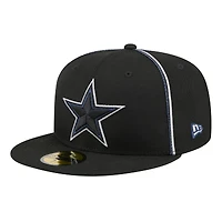 Men's New Era  Black Dallas Cowboys Soutache 59FIFTY Fitted Hat