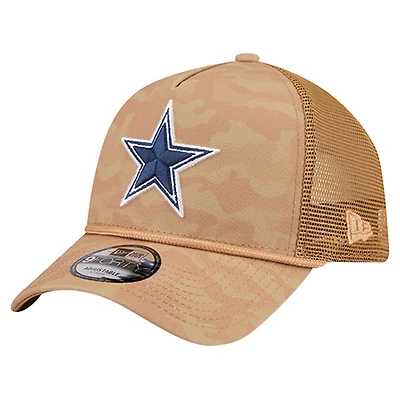Men's New Era  Tan Dallas Cowboys Wheat Camo 9FORTY Trucker Adjustable Hat