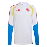 Men's adidas  White Colombia National Team 2026  Tiro Quarter-Zip Training Top