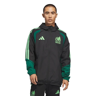 Men's adidas Black Mexico National Team 2026 Tiro All Weather Full-Zip Jacket