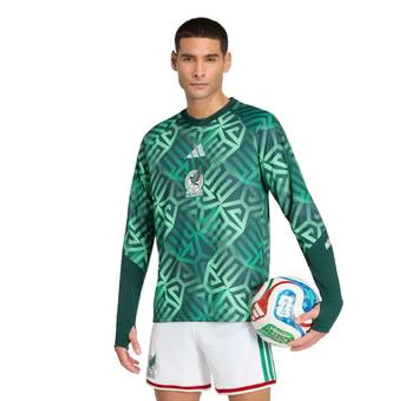Men's adidas Green Mexico National Team 2026 Long Sleeve Pre-Match Top
