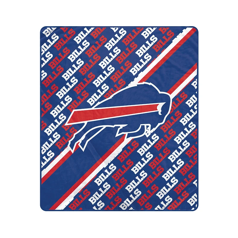 Pegasus Buffalo Bills 50" x 60" Diagonal Lined Wordmark Ultra Soft Blanket