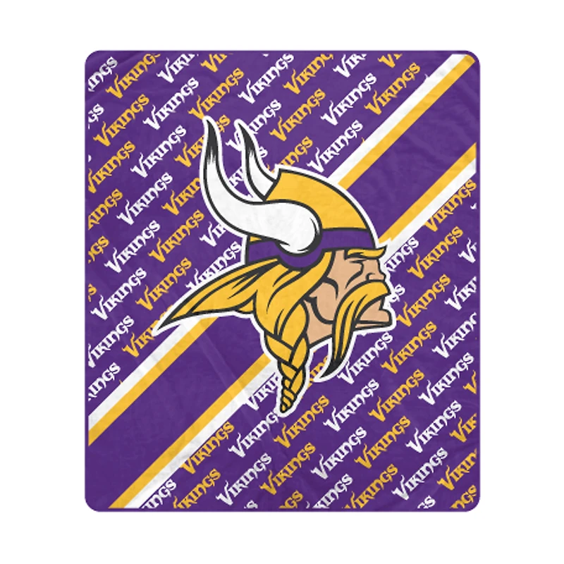Pegasus Minnesota Vikings 60" x 70" Diagonal Lined Wordmark Ultra Soft Blanket