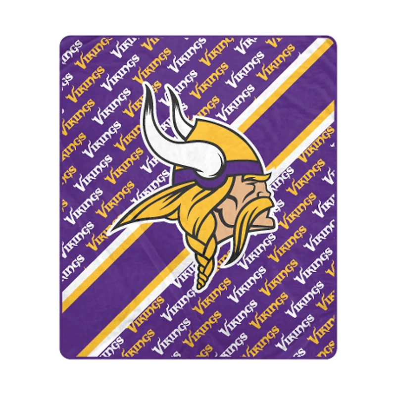 Pegasus Minnesota Vikings 60" x 70" Diagonal Lined Wordmark Ultra Soft Blanket