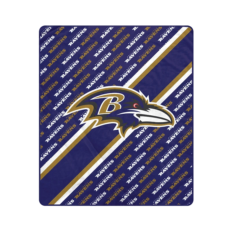 Pegasus Baltimore Ravens 50" x 60" Diagonal Lined Wordmark Ultra Soft Blanket