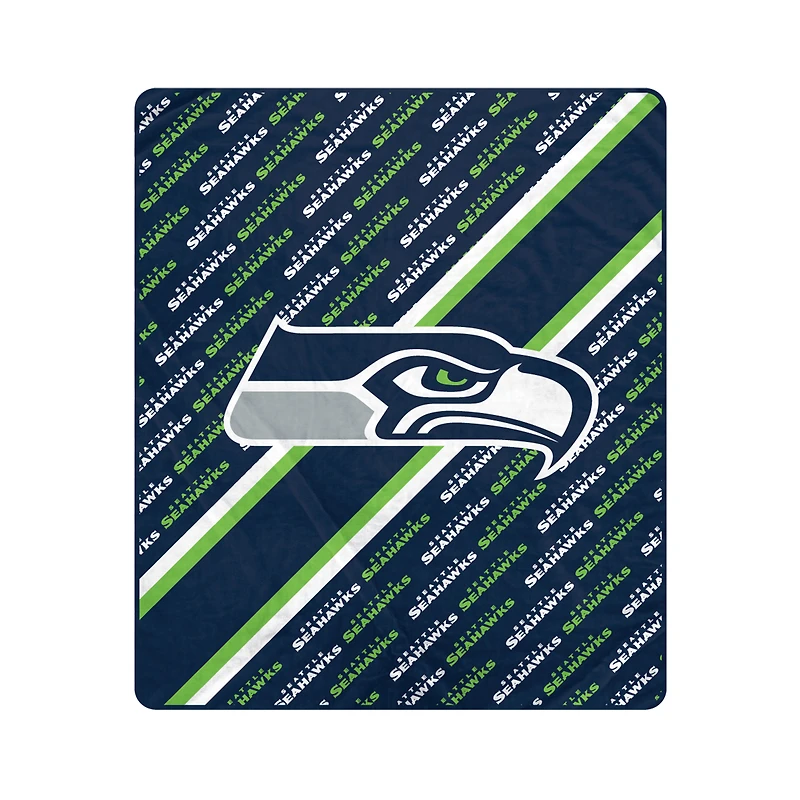 Pegasus Seattle Seahawks 50" x 60" Diagonal Lined Wordmark Ultra Soft Blanket