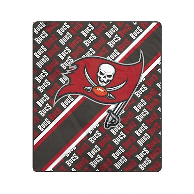 Pegasus Tampa Bay Buccaneers 50" x 60" Diagonal Lined Wordmark Ultra Soft Blanket