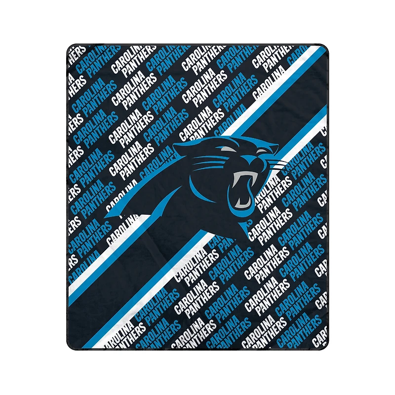 Pegasus Carolina Panthers 50" x 60" Diagonal Lined Wordmark Ultra Soft Blanket