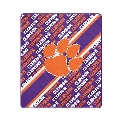 Pegasus Clemson Tigers 50" x 60" Diagonal Lined Wordmark Ultra Soft Blanket