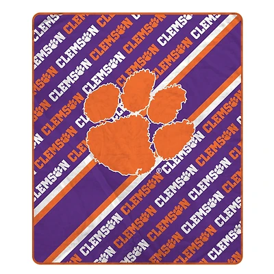 Pegasus Clemson Tigers 60" x 70" Diagonal Lined Wordmark Ultra Soft Blanket