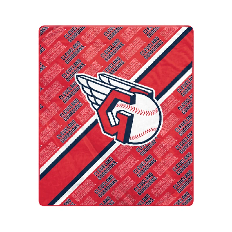 Pegasus Cleveland Guardians 50" x 60" Diagonal Lined Wordmark Ultra Soft Blanket