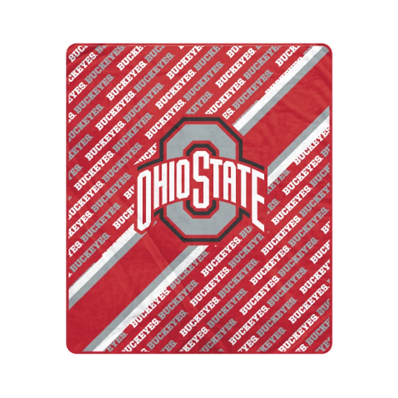 Pegasus Ohio State Buckeyes 50" x 60" Diagonal Lined Wordmark Ultra Soft Blanket