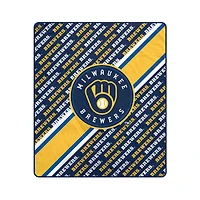 Pegasus Milwaukee Brewers 50" x 60" Diagonal Lined Wordmark Ultra Soft Blanket