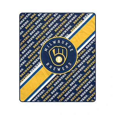 Pegasus Milwaukee Brewers 50" x 60" Diagonal Lined Wordmark Ultra Soft Blanket
