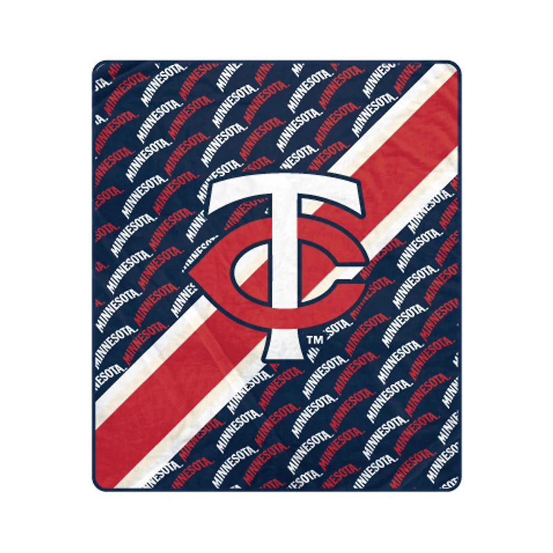 Pegasus Minnesota Twins 50" x 60" Diagonal Lined Wordmark Ultra Soft Blanket