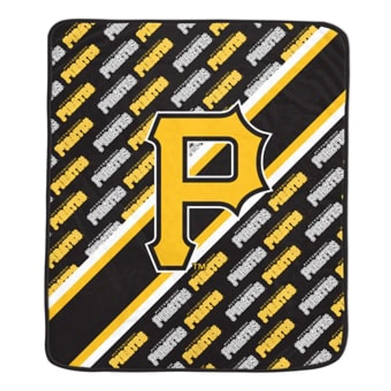 Pegasus Pittsburgh Pirates 60" x 70" Diagonal Lined Wordmark Ultra Soft Blanket